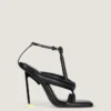 Infradito con tacco Boudoir bicolore in pelle nappa