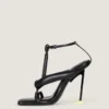 Infradito con tacco Boudoir bicolore in pelle nappa