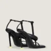 Infradito con tacco Boudoir bicolore in pelle nappa