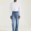 Jeans dal taglio dritto con cuciture couture e effetto shadow wash