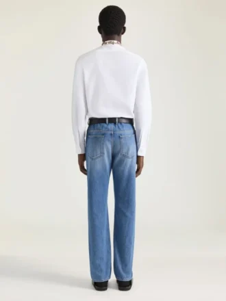 Camicia Slim Fit in popeline con perle ricamate