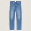 Jeans dal taglio dritto con cuciture couture e effetto shadow wash