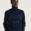 Maglione a collo alto in cotone con ricamo Givenchy Paris Maglione a collo alto in cotone con ricamo Givenchy Paris