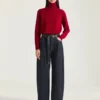 Maglione a collo alto in lana e cashmere