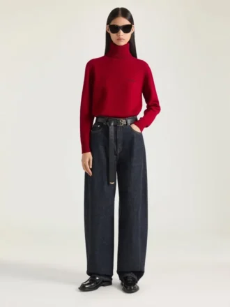 Maglione a collo alto in lana e cashmere