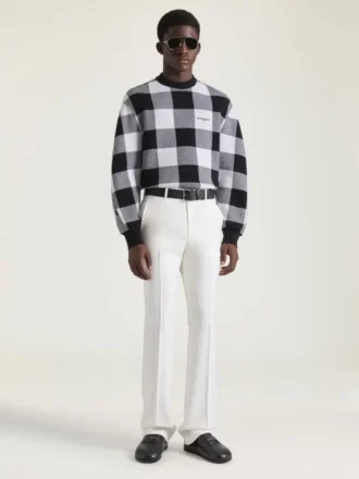 Maglione a quadri in lana con ricamo Givenchy Paris
