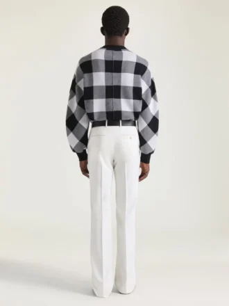 Maglione a quadri in lana con ricamo Givenchy Paris