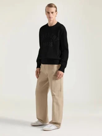 Maglione in maglia di cotone con ricamo Givenchy Paris Maglione in maglia di cotone con ricamo Givenchy Paris