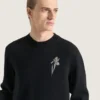 Maglione in maglia di lana con ricami in cristallo