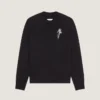 Maglione in maglia di lana con ricami in cristallo