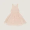 Mini abito babydoll con volant in nylon Mini abito babydoll con volant in nylon