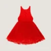 Mini abito babydoll con volant in nylon Mini abito babydoll con volant in nylon