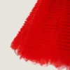 Mini abito babydoll con volant in nylon Mini abito babydoll con volant in nylon