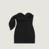 Mini abito bustier in lana e mohair con fiocco Mini abito bustier in lana e mohair con fiocco