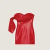 Mini abito bustier in pelle nappa con fiocco Mini abito bustier in pelle nappa con fiocco
