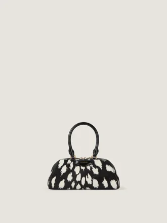 Mini Antigona Bag East-West in pelle effetto pony con stampa animalier