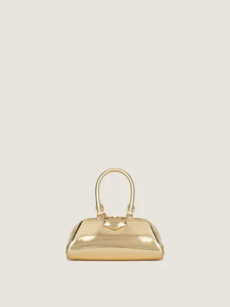 Mini borsa Antigona East-West in pelle laminata