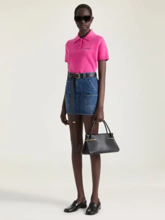 Mini gonna cargo in denim blu medio Mini gonna cargo in denim blu medio