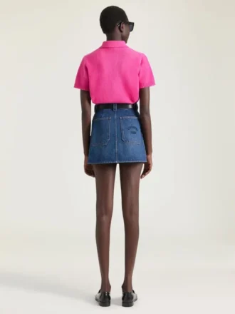 Mini gonna cargo in denim blu medio Mini gonna cargo in denim blu medio