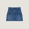Mini gonna cargo in denim blu medio Mini gonna cargo in denim blu medio
