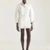 Miniabito Cocoon in denim bianco