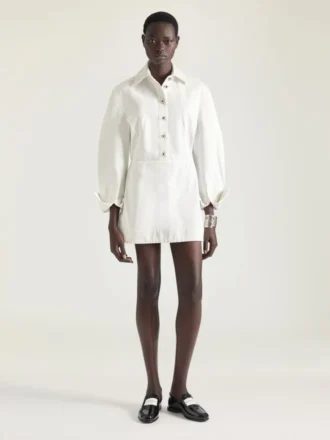 Miniabito Cocoon in denim bianco