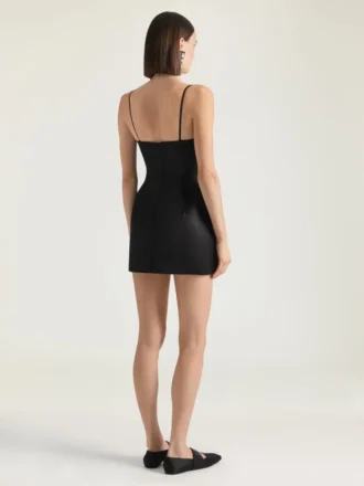 Miniabito con spacchi in raso