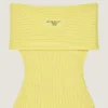 Miniabito con spalle scoperte in lana