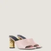 Mules con tacco a nastro in pelle Mules con tacco a nastro in pelle
