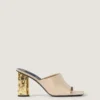 Mules con tacco a nastro in pelle Mules con tacco a nastro in pelle