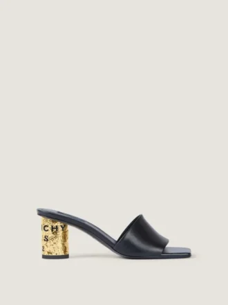 Mules con tacco a nastro in pelle