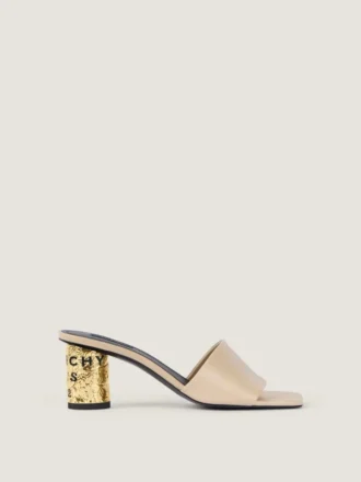 Mules con tacco a nastro in pelle