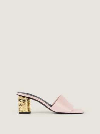 Mules con tacco a nastro in pelle
