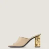 Mules con tacco a nastro in pelle Mules con tacco a nastro in pelle
