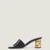 Mules con tacco a nastro in pelle Mules con tacco a nastro in pelle