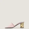 Mules con tacco a nastro in pelle Mules con tacco a nastro in pelle