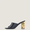 Mules con tacco a nastro in pelle Mules con tacco a nastro in pelle