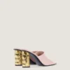 Mules con tacco a nastro in pelle Mules con tacco a nastro in pelle