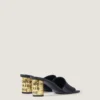 Mules con tacco a nastro in pelle Mules con tacco a nastro in pelle