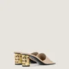 Mules con tacco a nastro in pelle Mules con tacco a nastro in pelle