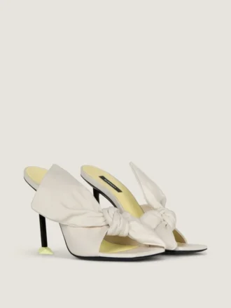 Mules con tacco Boudoir in pelle nappa con fiocco