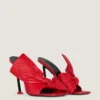 Mules con tacco Boudoir in pelle nappa con fiocco Mules con tacco Boudoir in pelle nappa con fiocco