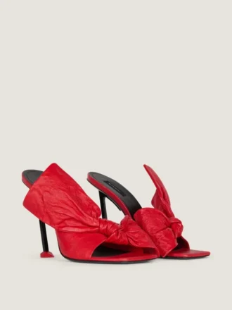 Mules con tacco Boudoir in pelle nappa con fiocco