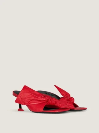 Mules con tacco Boudoir in pelle nappa con fiocco