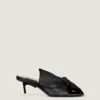 Mules con tacco Boudoir in pelle nappa con fiocco Mules con tacco Boudoir in pelle nappa con fiocco