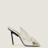 Mules con tacco Boudoir in pelle nappa con fiocco Mules con tacco Boudoir in pelle nappa con fiocco