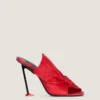 Mules con tacco Boudoir in pelle nappa con fiocco Mules con tacco Boudoir in pelle nappa con fiocco