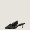 Mules con tacco Boudoir in pelle nappa con fiocco Mules con tacco Boudoir in pelle nappa con fiocco