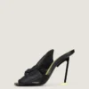 Mules con tacco Boudoir in pelle nappa con fiocco Mules con tacco Boudoir in pelle nappa con fiocco