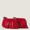 Mules con tacco Boudoir in vernice con frange Mules con tacco Boudoir in vernice con frange